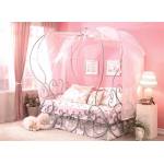 Priya Classic Silver Twin Metal Low Profile Canopy Bed